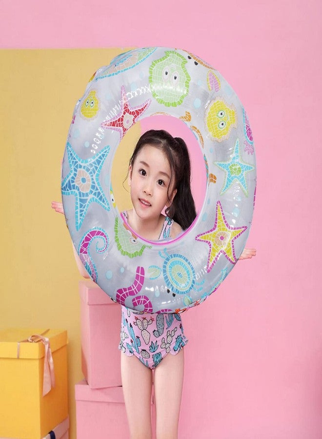 إيكان مجموعة إيكان من قطعتين من حلقات السباحة القابلة للنفخ برسومات كرتونية، أنبوب قابل للنفخ بتصميم كرتوني، مناسب لحمام السباحة/الشاطئ للأطفال من عمر سنة إلى 3 سنوات - Image 4